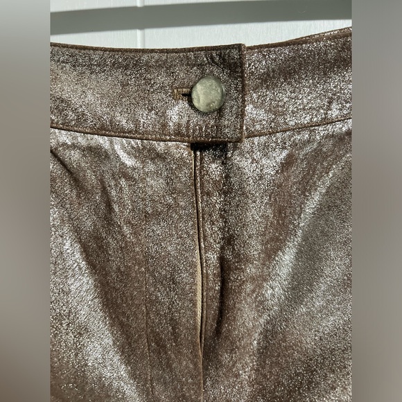 Vintage Chanel 1999 Fall Runway Suede Metallic Sparkle Wide Leg Pants with Tag - Picture 2 of 13